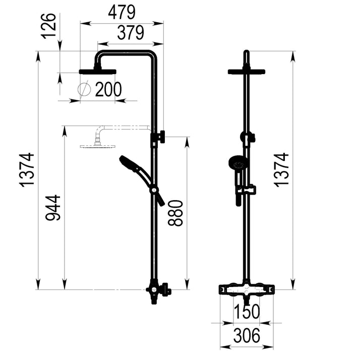 PRESTO 49350100 Livra columna ducha mezcladora Cromo