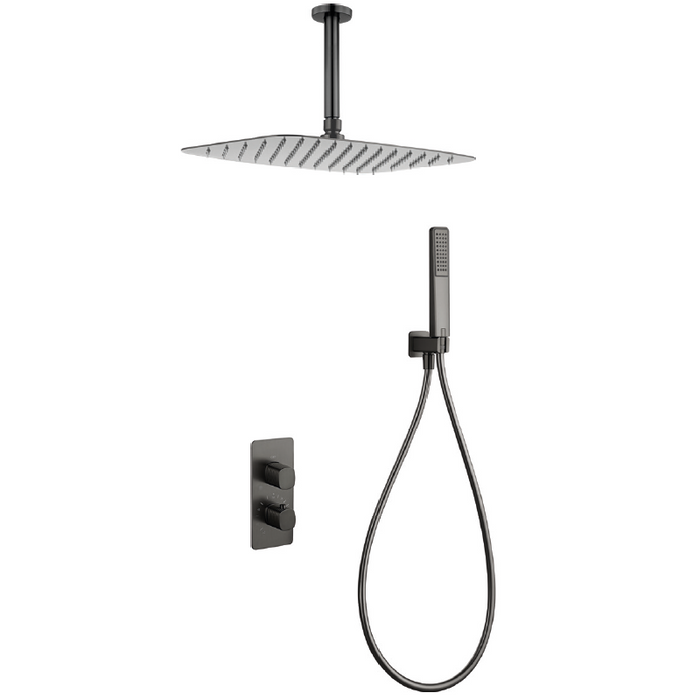 IMEX GTS069/BGM FIRENZE-SASSARI Conjunto Grifería Termostatica Empotrada Black Gun Metal