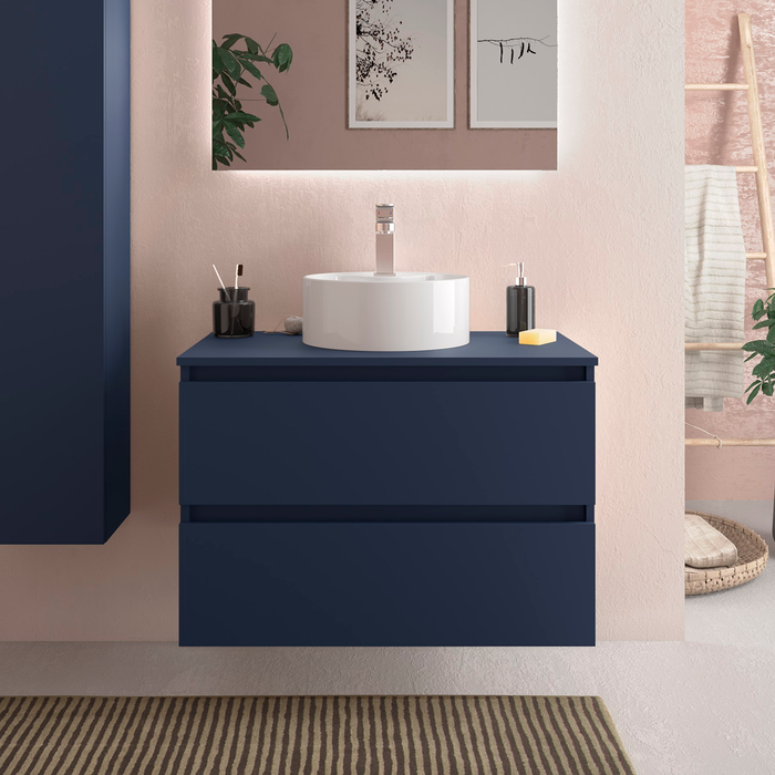 SALGAR BEQUIA Mueble de Baño con Tapa Encimera Color Azul Mate