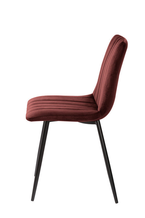 FURNITURE STYLE FS7066GRANVEL IRIA Pack 4 Dining Chairs Velvet Color Garnet