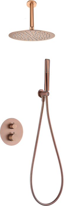 IMEX GTS060/ORC SALERNO Conjunto Ducha Termostático Empotrado Oro Rosa Cepillado