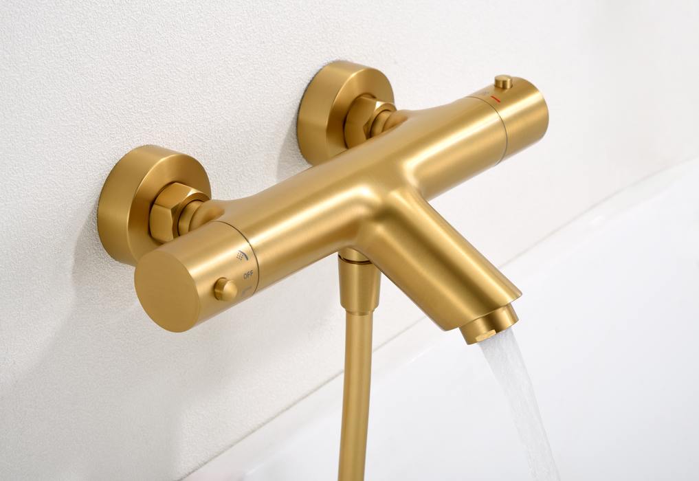 IMEX BTM039-4OC MONZA Kit Baño/Ducha Termostatico Oro Cepillado