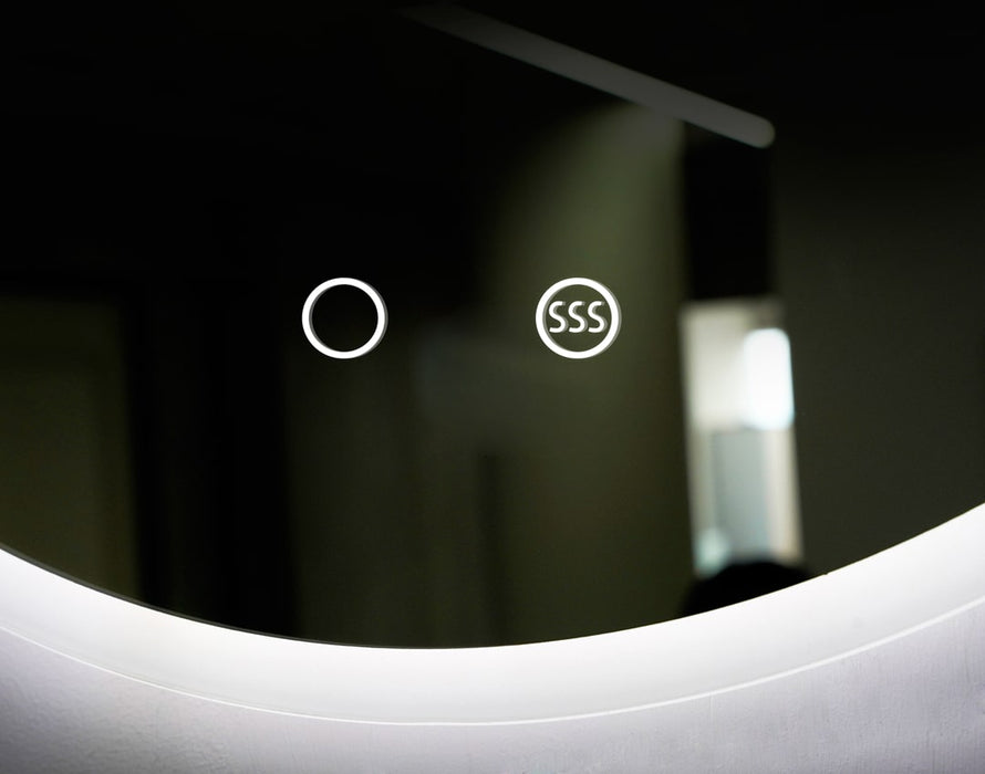 LEDIMEX LOND004/70 LONDRES Round LED Mirror Frosted Edge Chrome 70 cm