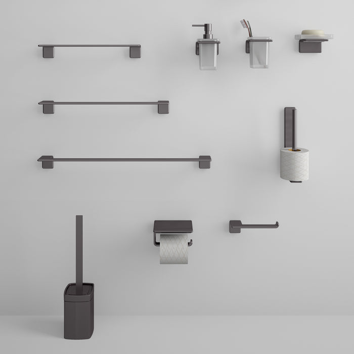 GEDY A9258100000 IL GIGLIO Portarrollo con tapa gun metal