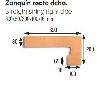 GRES DE ARAGON 901319 NATURAL Zanquín Recto Derecho (Caja 10 Piezas)