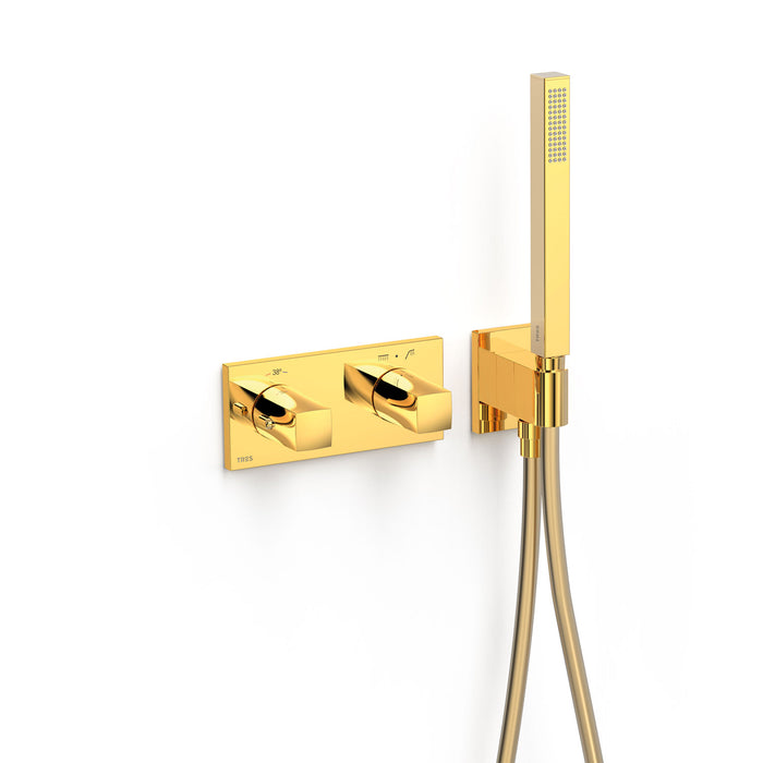 TRES 30725201OR B-SYSTEM 2-Way Built-in Thermostatic Faucet 24K Gold Color
