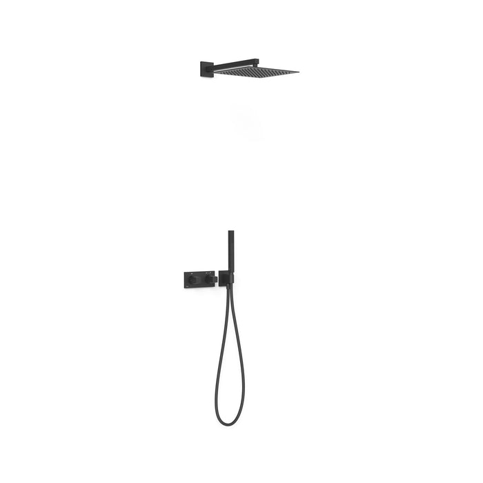 TRES 30725204NM B-SYSTEM 2-Way Built-in Thermostatic Faucet Kit Shower Matte Black