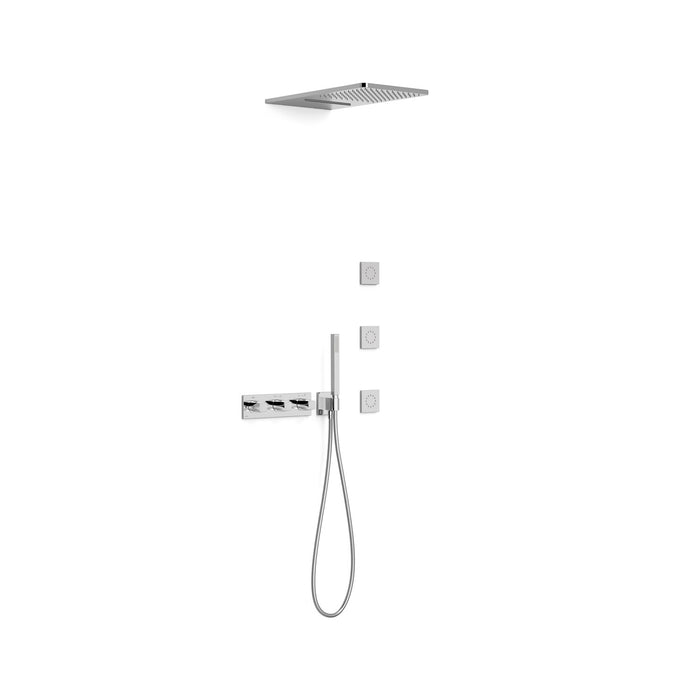 TRES 30725405 B-SYSTEM 4-Way Built-In Thermostatic Shower Faucet Kit Chrome Color