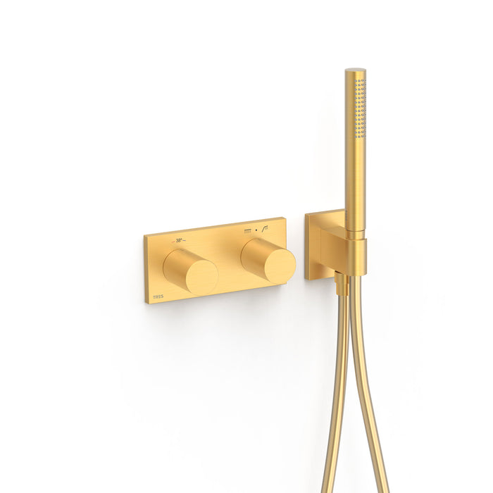 TRES 30735201OM B-SYSTEM 2-Way Built-in Thermostatic Faucet 24K Matte Gold Color