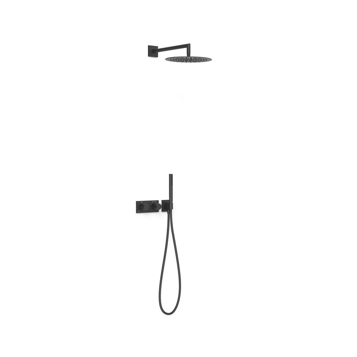 TRES 30735204NM B-SYSTEM 2-Way Built-in Thermostatic Faucet Kit Shower Matte Black