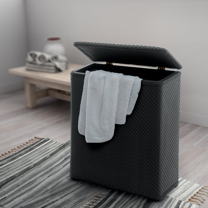GEDY 20381400300 AMBROGIO Cesto para la ropa con tapa 70 L negro