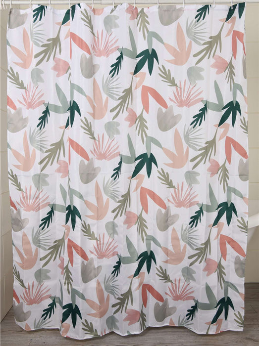 GEDY TTE13621200 SOFT White and Pink Shower Curtain