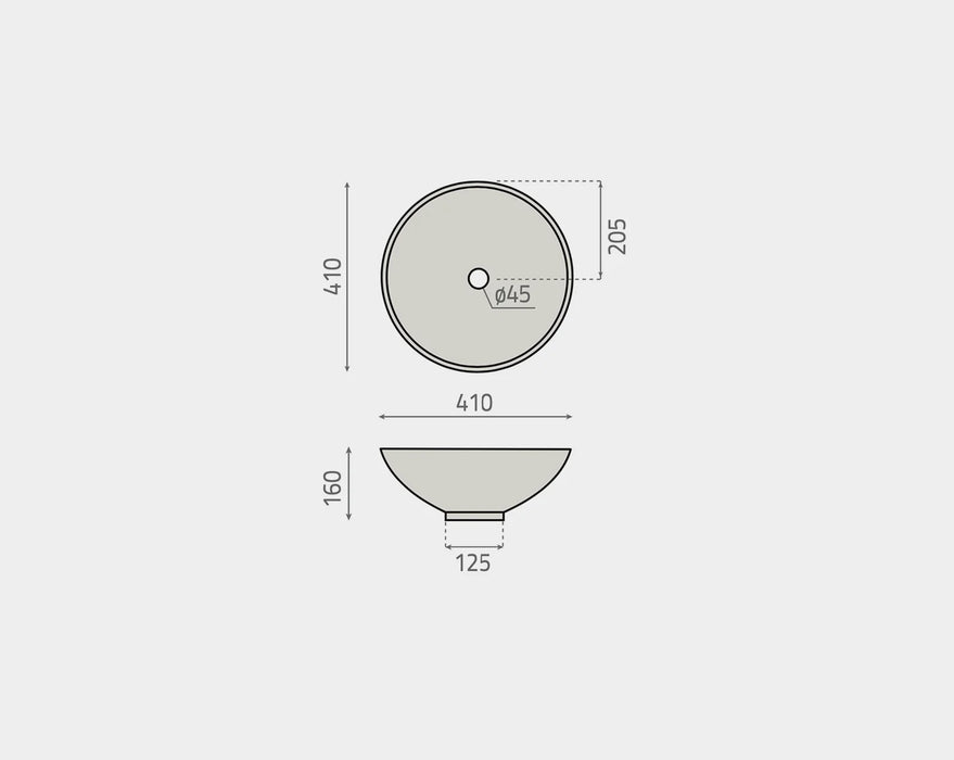 BhD 7001 CERDEÑA Circular Sink Above Countertop