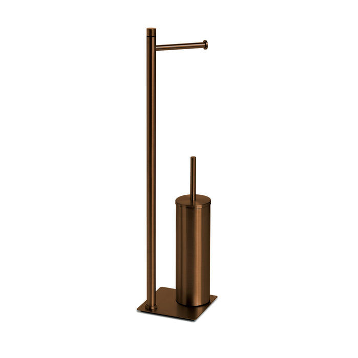 GEDY TR328200000 TRILLY Columna de pie con portarrollos y escobillero oro rosa