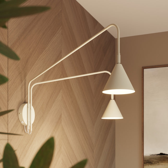 SOLLUX SL.2509 Aplique de pared NOX 2 beige con interruptor