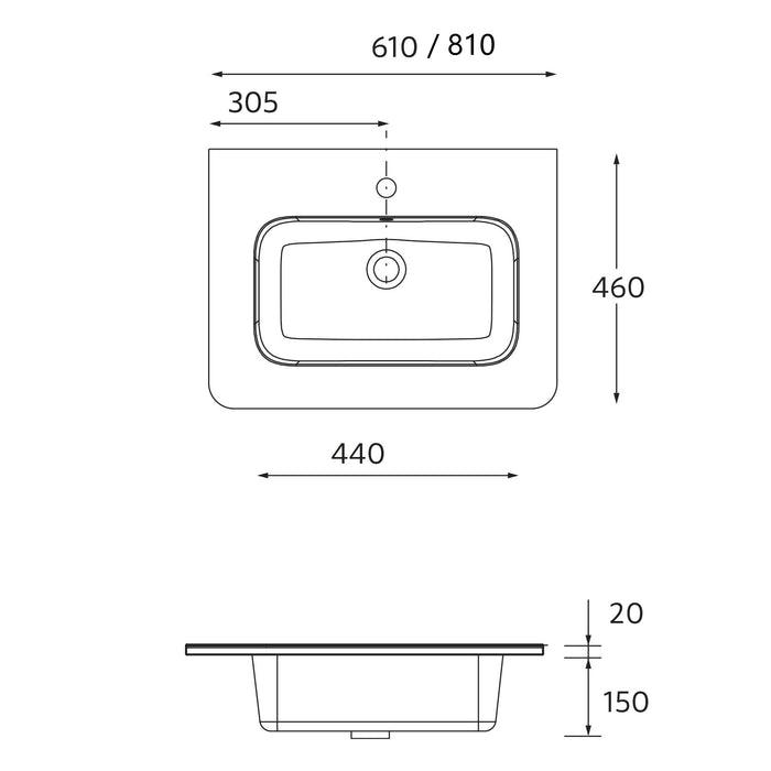 SALGAR UNIIQ Encimera Porcelana Blanco Mate