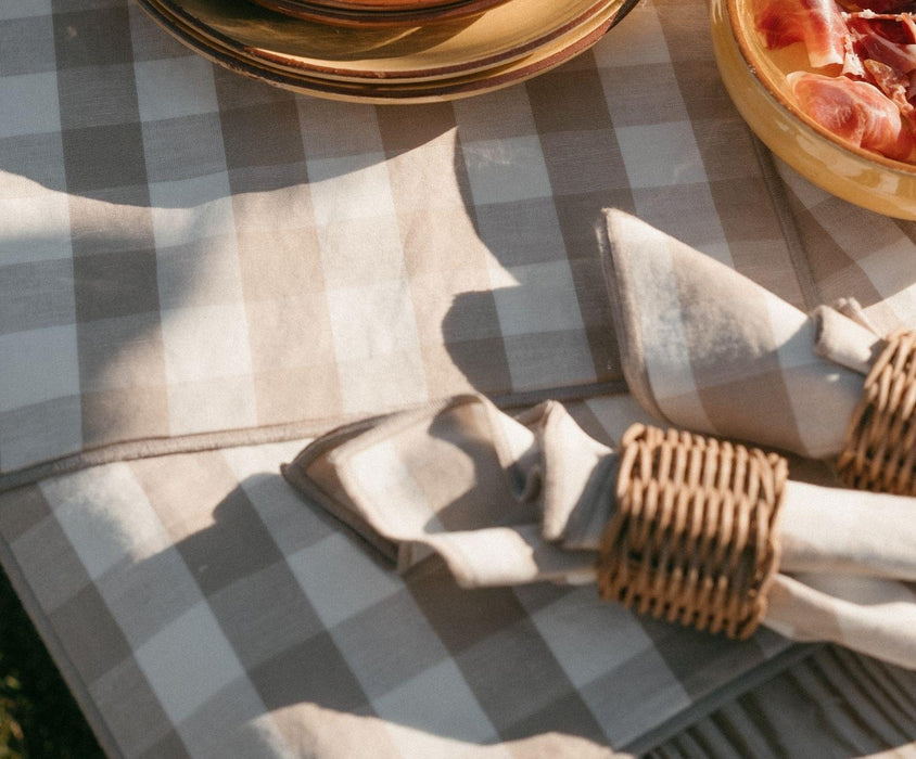 ANDREA HOUSE MS22041 Mantel Vichy Beige 140x240 CM