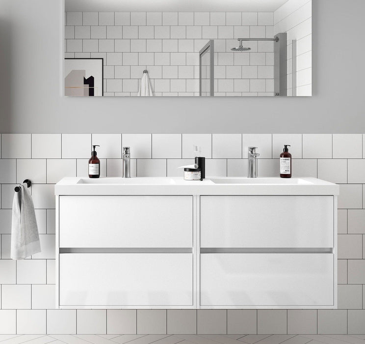 SALGAR 106178 NOJA Mueble+Lavabo 4 Cajones 140 cm Color Blanco Brillo