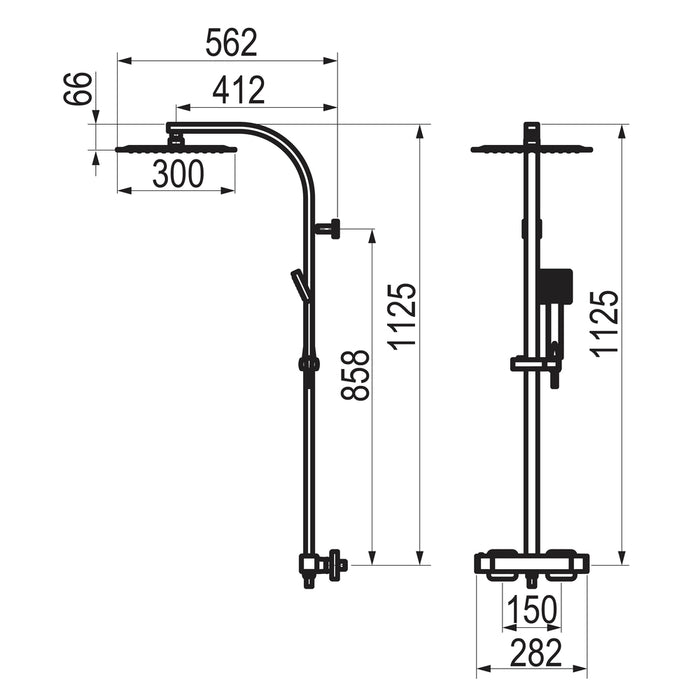 PRESTO 110049302 Nitro plus columna ducha termostática Negro
