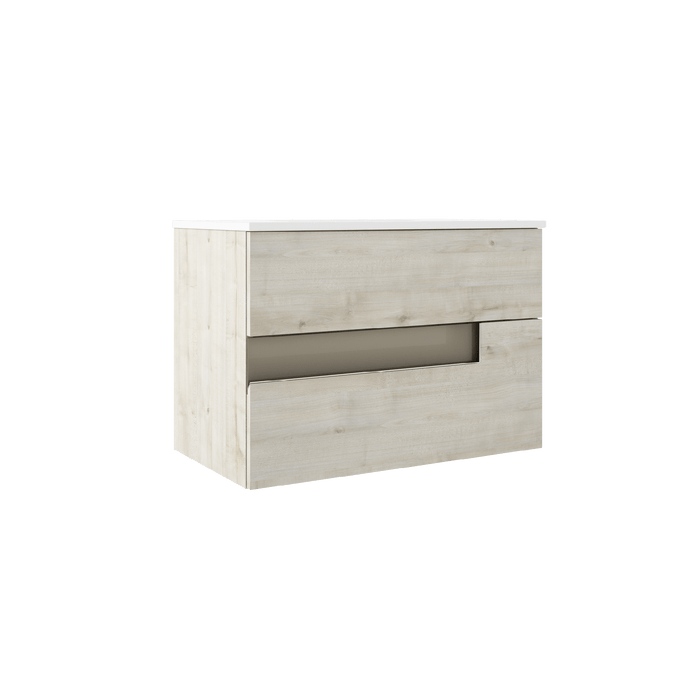 VISOBATH VISION Bathroom Cabinet with Wall Hung Sink 2 Drawers Birch/Dove Gray