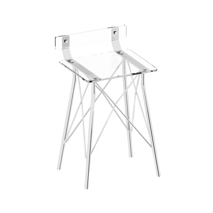 BELTRAN 1900 STOOL Chrome Bench With Backrest Methacrylate Orleans