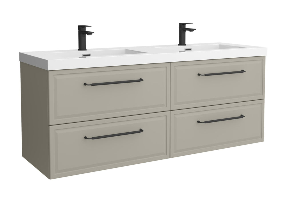 SALGAR 121802 RUNA Mueble de Baño 2 pozas Carga Mineral 140cm Gris mate