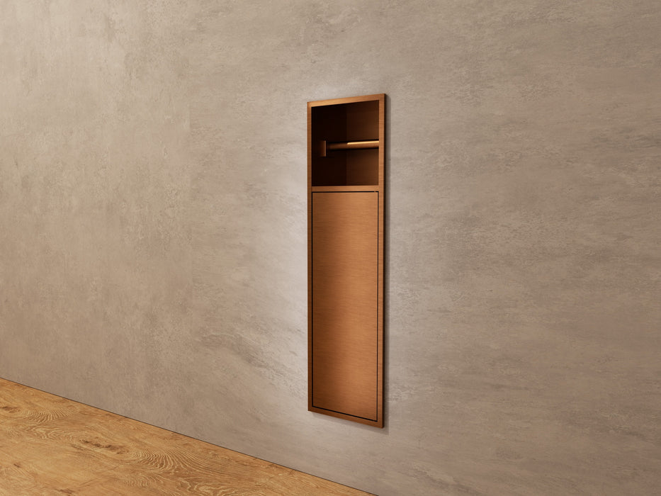 MEDIMEX HOR007/ORC EGEAN Hornacina Con Puerta Y Portarrollos 17x60 Oro Rosa Cepillado