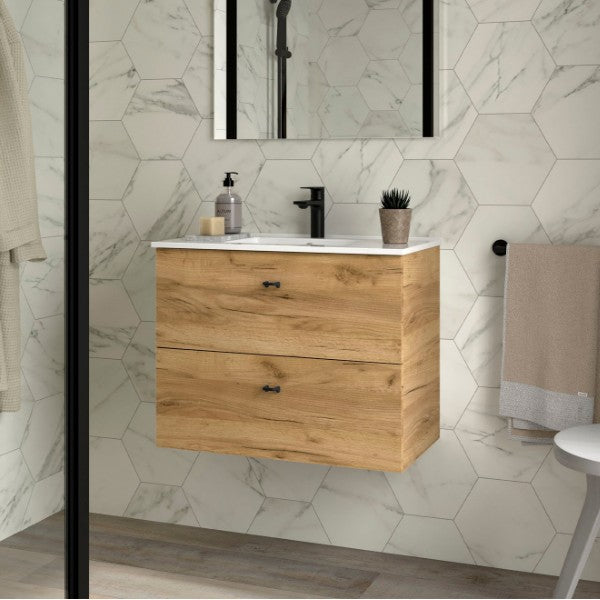 SALGAR INARA Mueble+Lavabo 2C Fondo Reducido Roble África