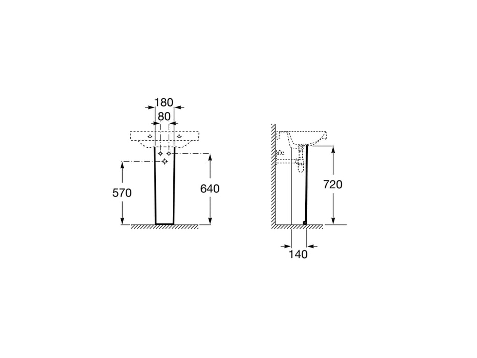 ROCA A335990000 DEBBA Pedestal Para Lavabo