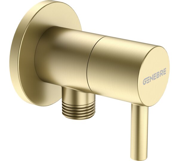 GENEBRE 3110 03 51 Válvula De Escuadra Redonda 1/2"x3/8" Oro Cepillado