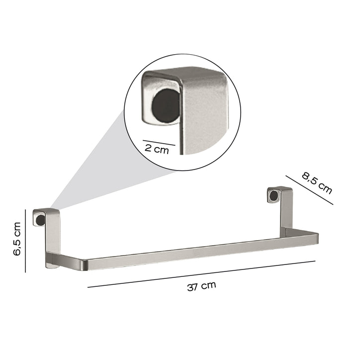 GEDY 21293800000 TOSCA Toallero colgable para puerta y mueble baño cepillado