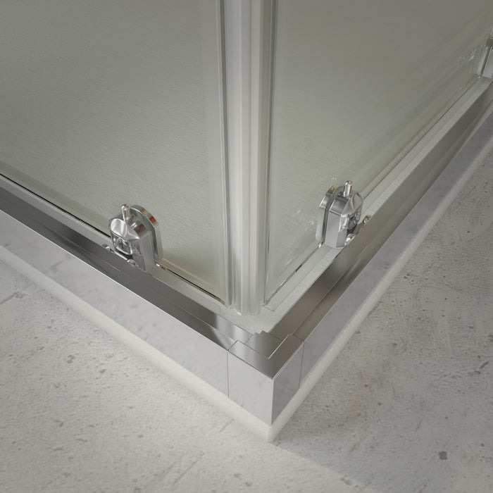 BATHME LONDON-4 Chrome Transparent Angular Shower Screen