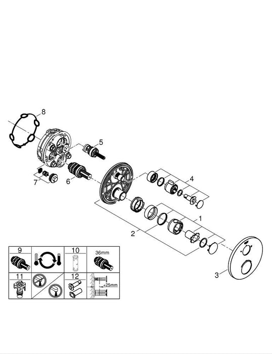 GROHE 33 265 243 EUROSMART Monomando de lavabo 1/2" tamaño S negro mate