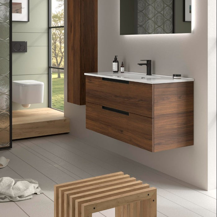 SALGAR LENI Mueble de Baño con Lavabo Color Nogal
