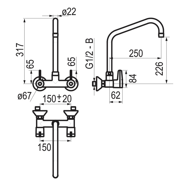PRESTO 70804 Grifo fregadero industrial Cromo