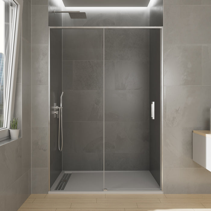 GME TWENTY Mampara Frontal Ducha 1F+1C Cromo Transparente