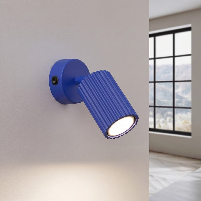 SOLLUX SL.2319 Aplique de pared KARBON ultramarino con interruptor