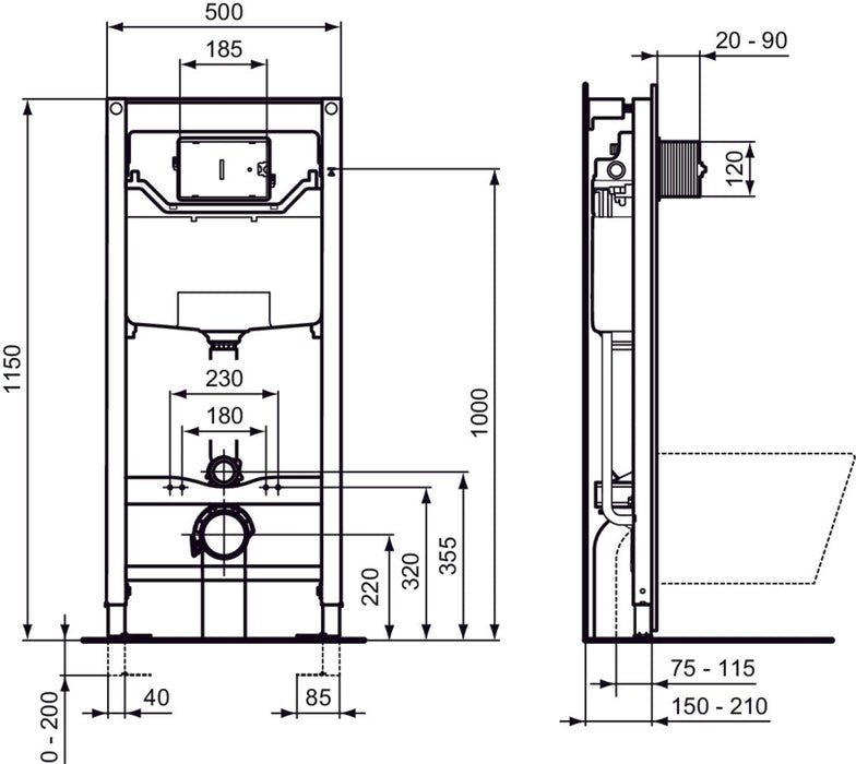 IDEAL STANDARD R009467 PROSYS WC Cisterna Empotrada 120