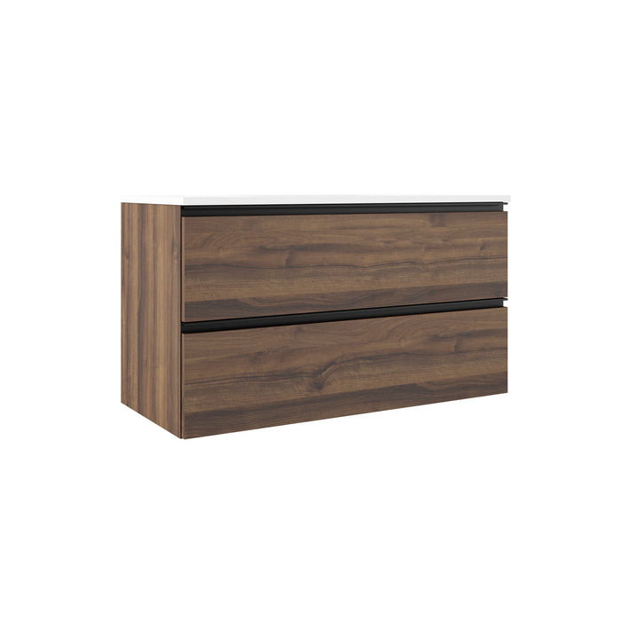 VISOBATH GRANADA Conjunto Completo Mueble de Baño Suspendido 2 Cajones Color Valenti Tirador Negro