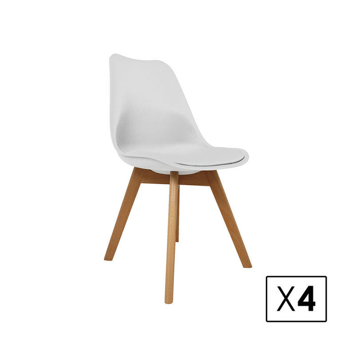 FURNITURE STYLE FS002ABL DANA Pack 4 Sillas de Salón Polipropileno Color Blanco