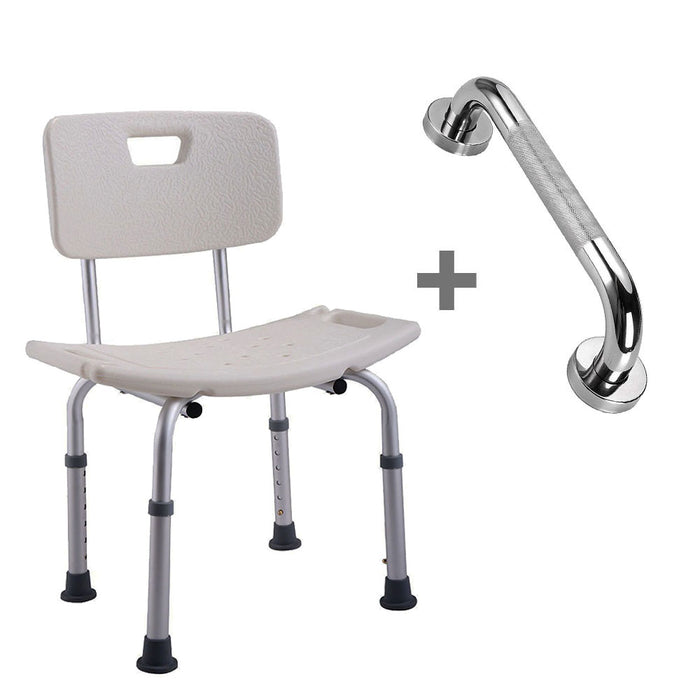 LLAVISAN 830064 Pack Square Shower Chair + 30 Cm Non-Slip Handle