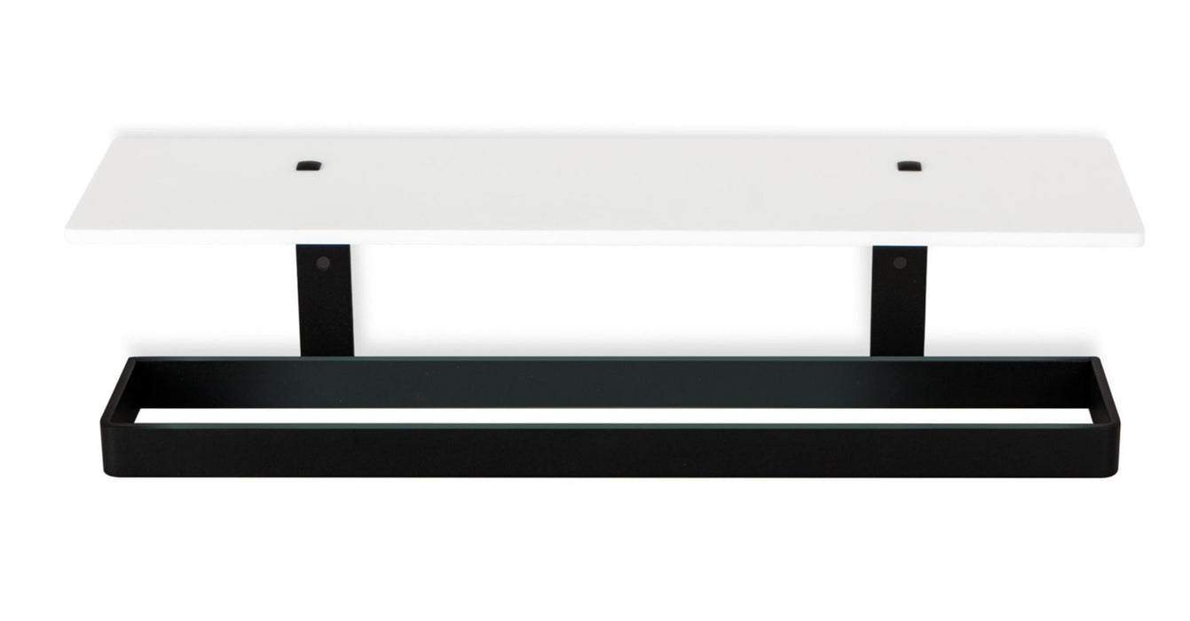 BELTRAN 10922 TURIN Shelf with Towel Bar Without Guard Black/White