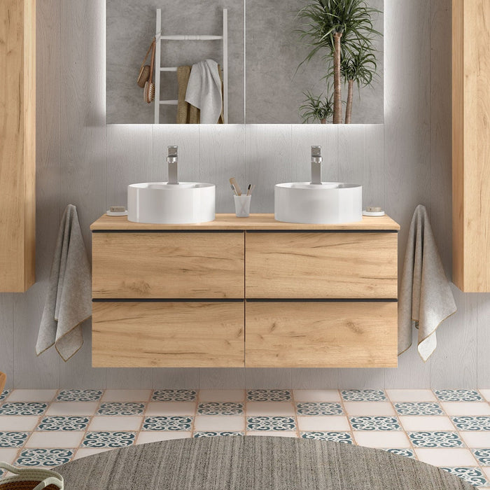 SALGAR NABUA Mueble de Baño con Lavabo y Encimera 120 cm Roble