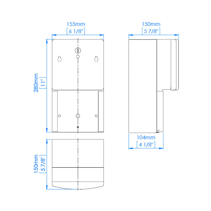 MEDICLINICS PR0700CS Wall-Mounted Toilet Paper Dispenser 2 Rolls Satin Stainless Steel AISI 304