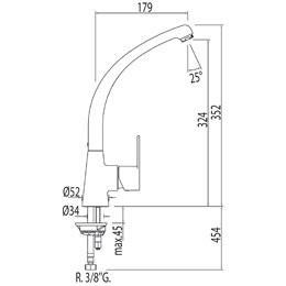 TRES 01744702 BM-TRES Grifo Fregadero Vertical