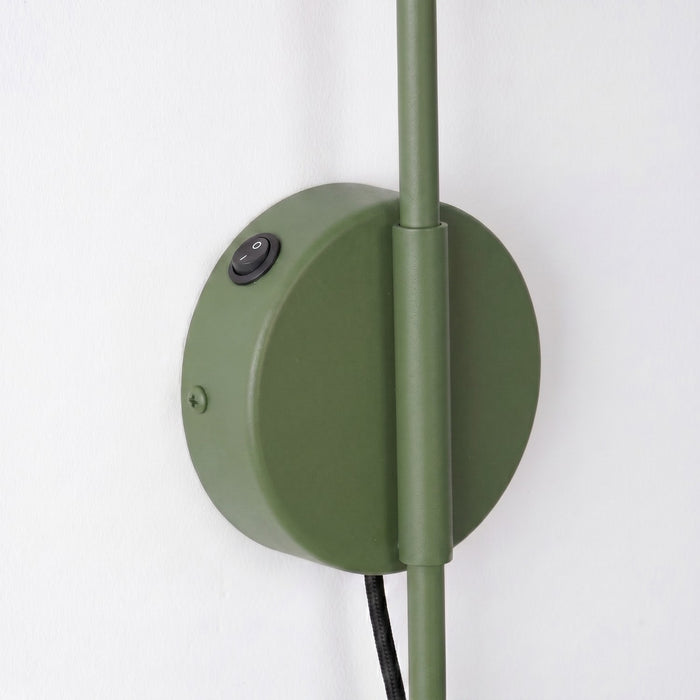 SOLLUX SL.2495 Aplique de pared NOX 1 verde oliva con interruptor