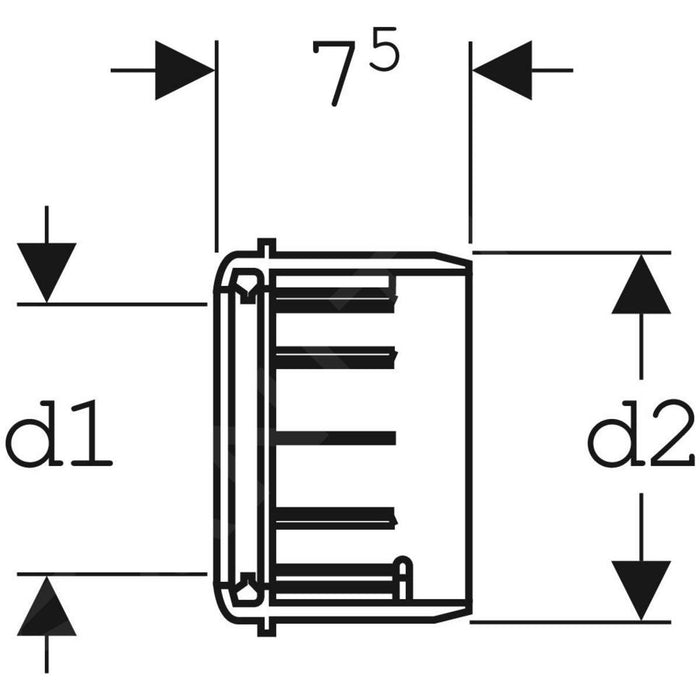 GEBERIT 367.928.16.1 PE Adapter Sleeve D1 90mm D2 110mm