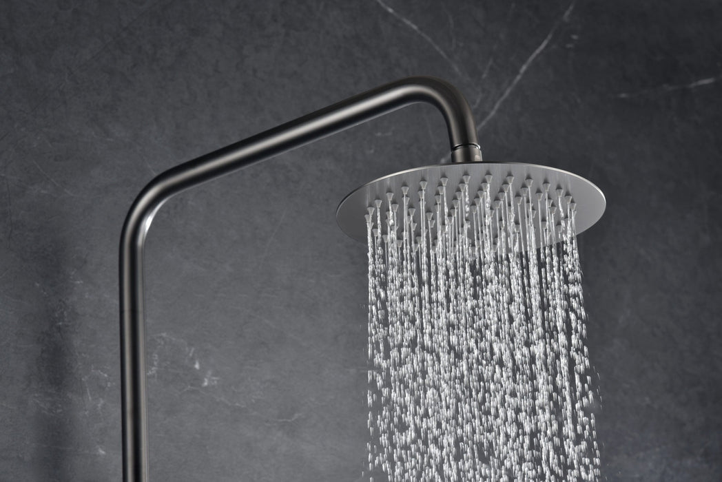 IMEX BTM039/BGM MONZA Conjunto Grifo Ducha Telescópico Termostático Black Gun Metal