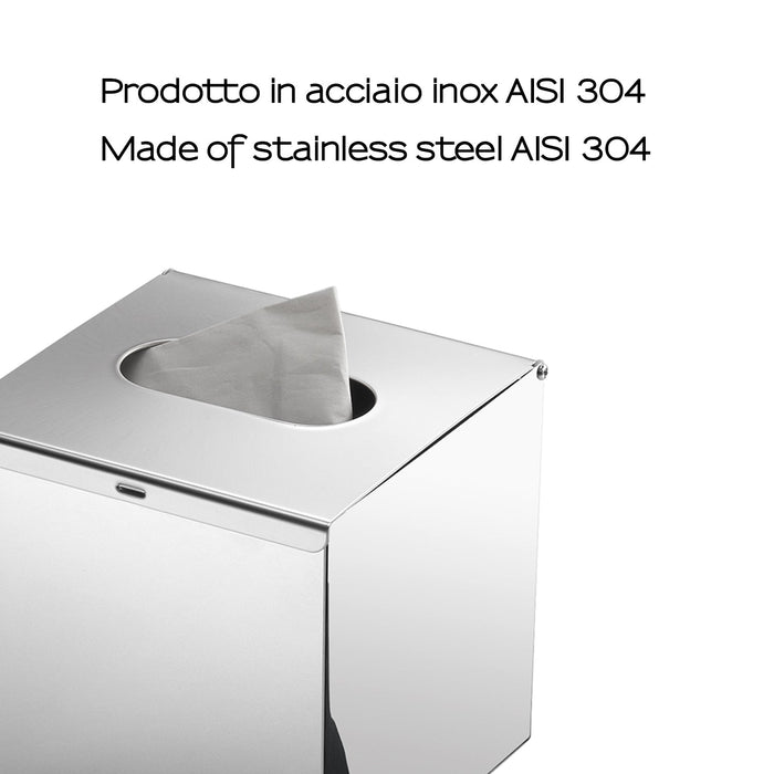 GEDY 20021300000 Porta Pañuelos Cuadrado Cromo