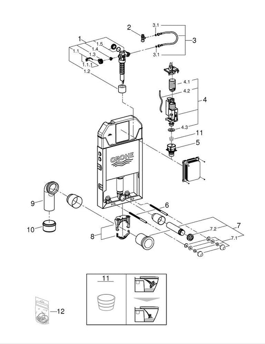 GROHE 24 171 AL1 ESSENCE Monomando de lavabo 1/2" tamaño S grafito cepillado